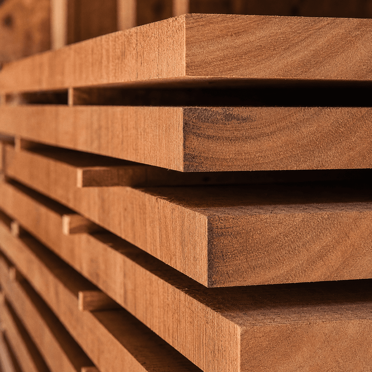 Drying shed, slow-air-dried spotted gum