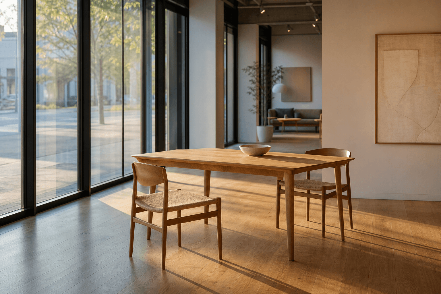 Late afternoon, full floor view