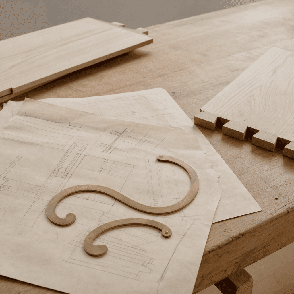 The pattern bench, mid-project