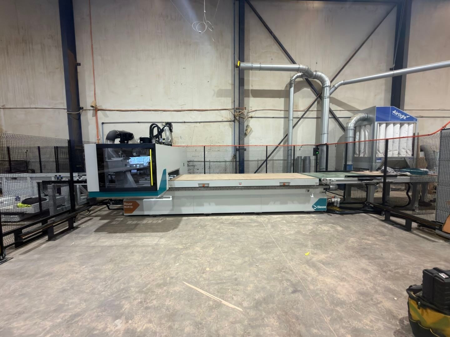The cabinet makers' Biesse Rover Multi Up CNC router in Goldenwood's Wetherill Park workshop