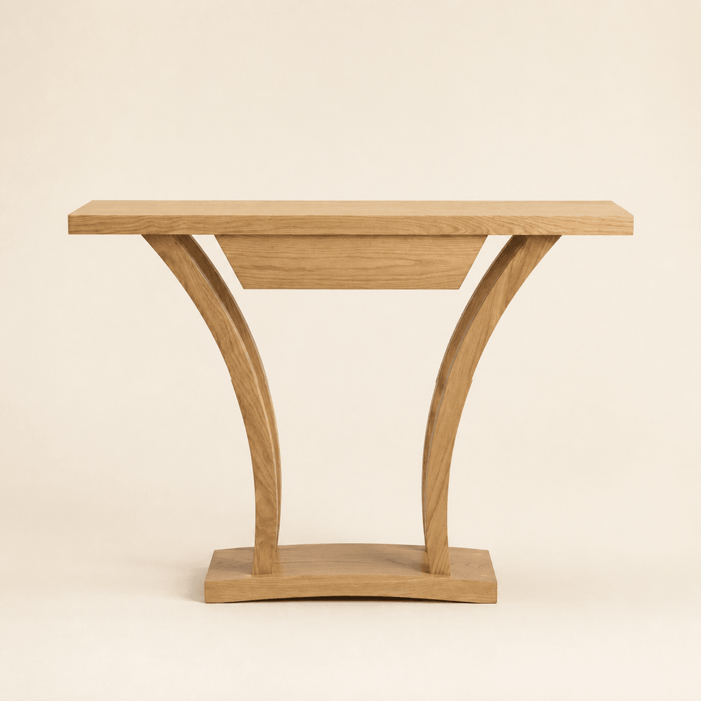 Flux Arc Console Table in American Oak