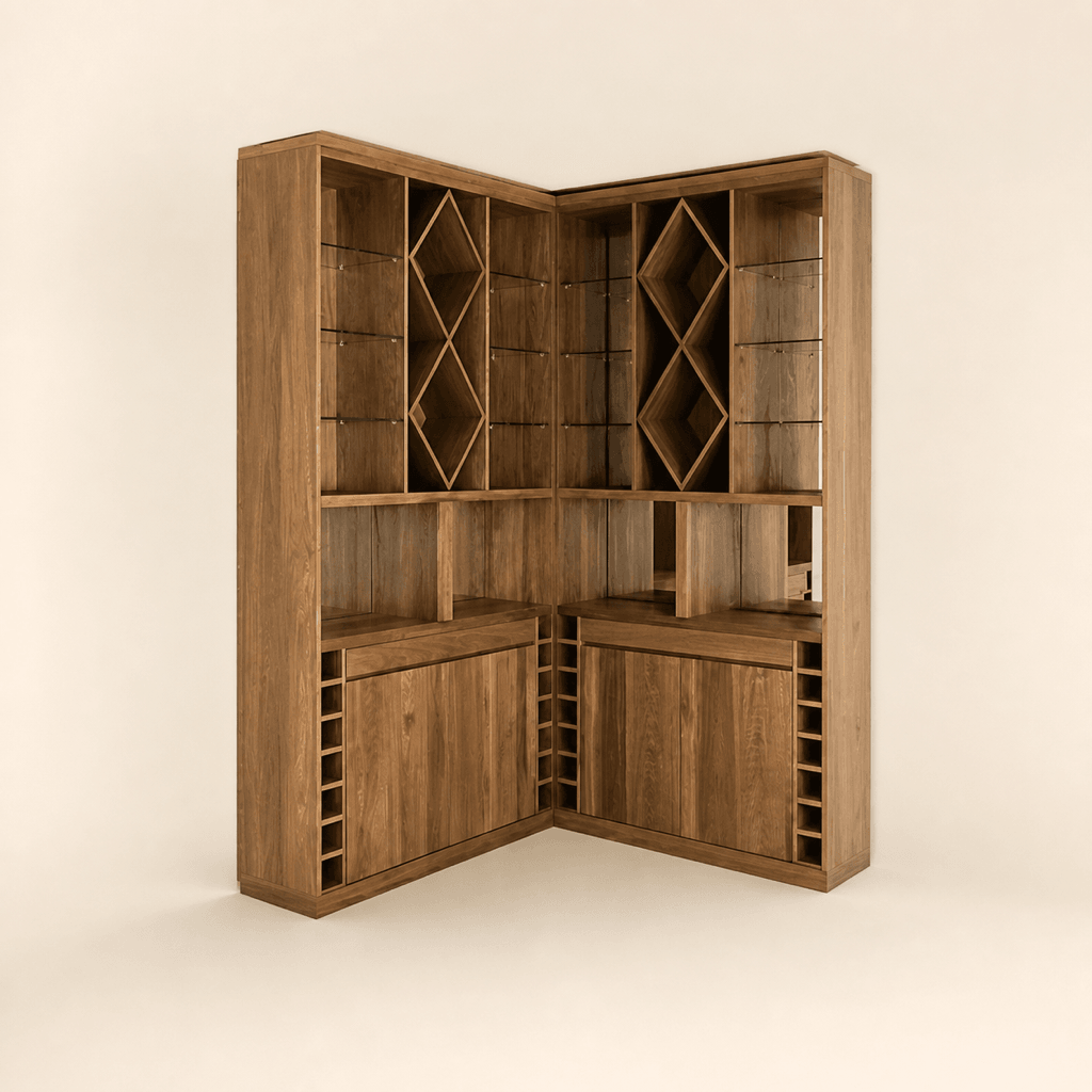 Lena Corner Display in American Walnut
