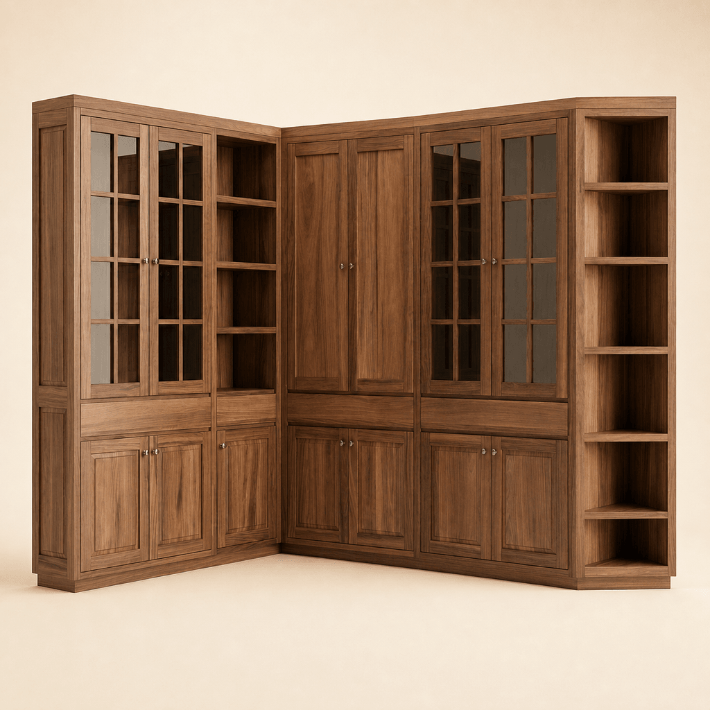 Oakridge Corner Wall Unit in Tasmanian Blackwood