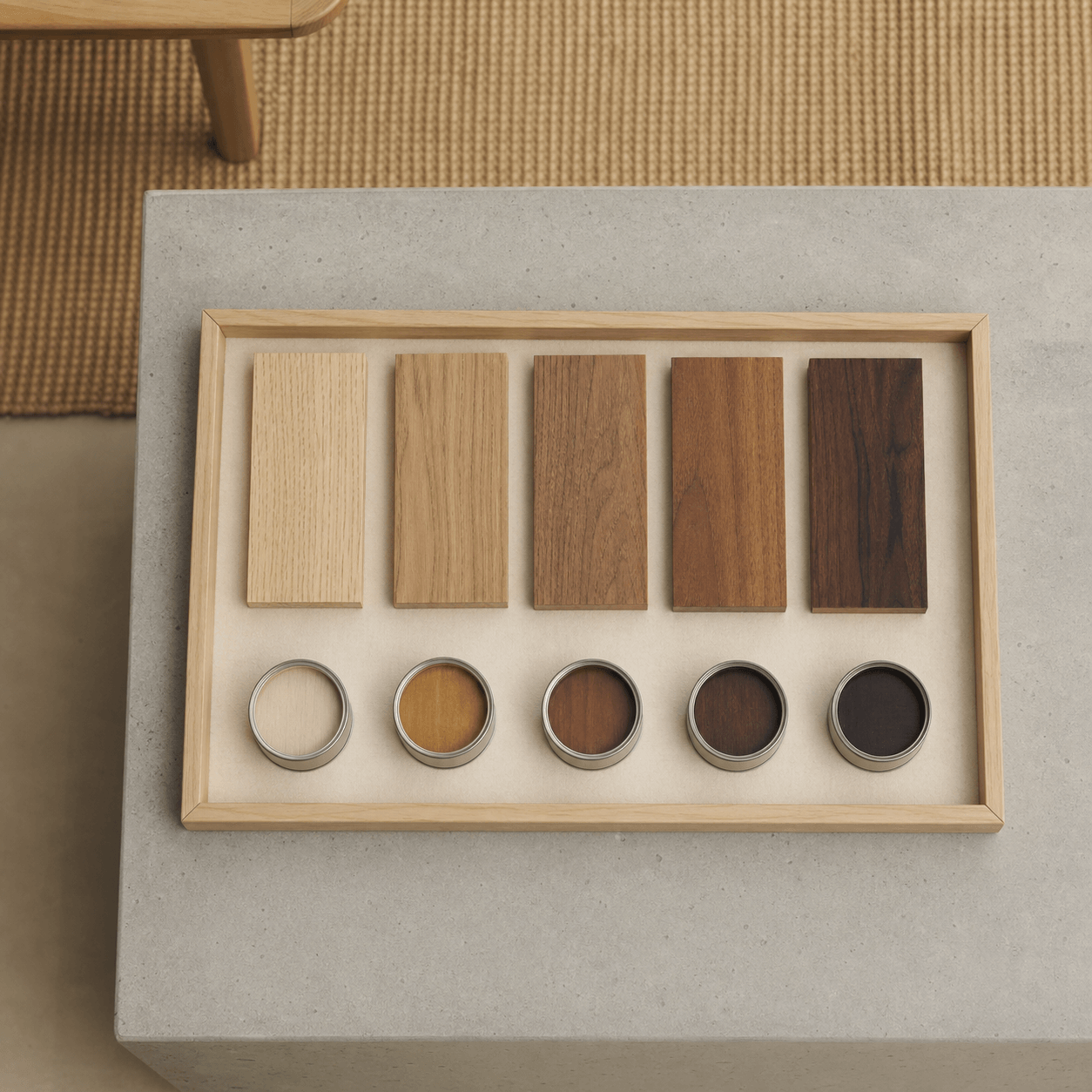 Sample tray · timbers and finishes
