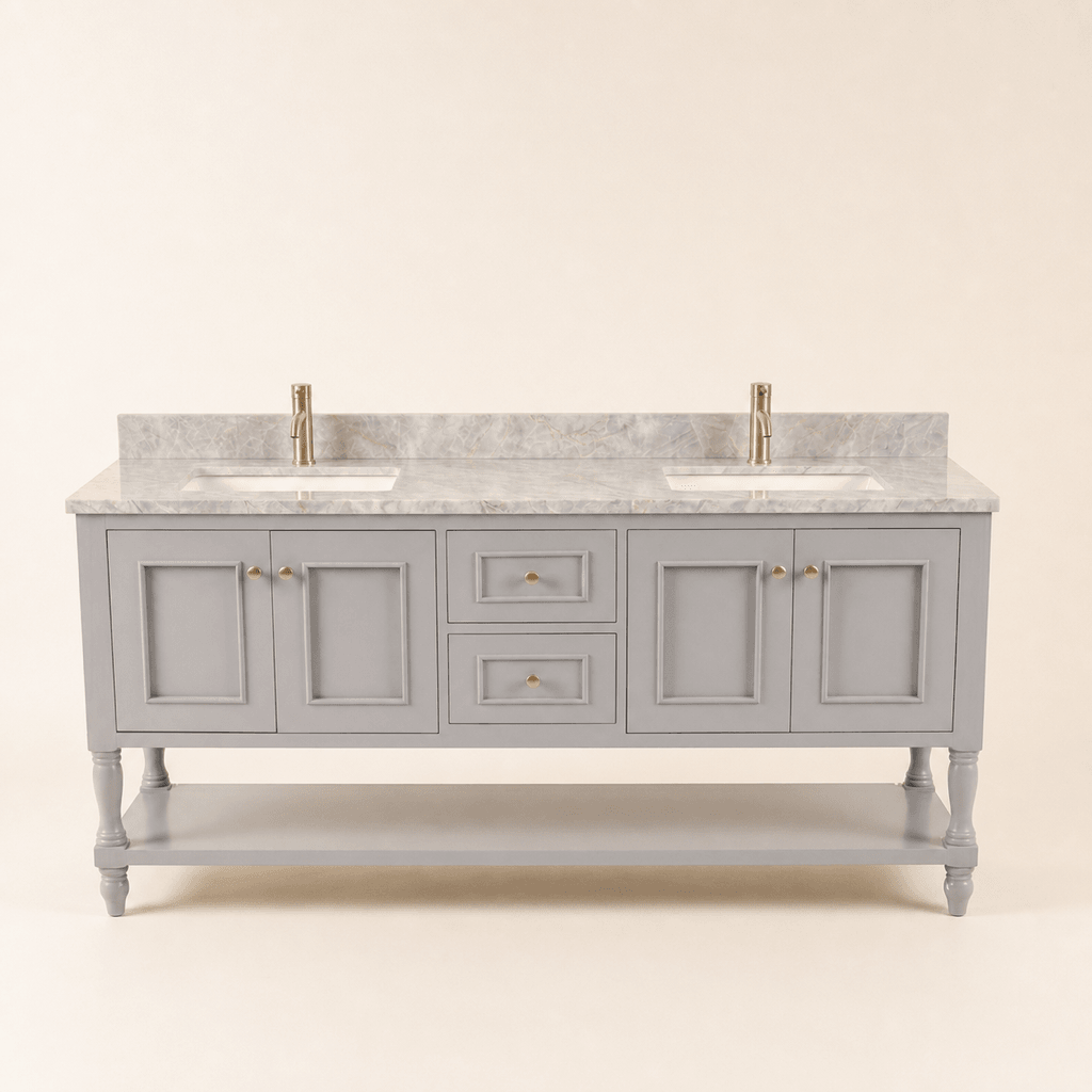 Montauk Double Vanity in Tasmanian Oak