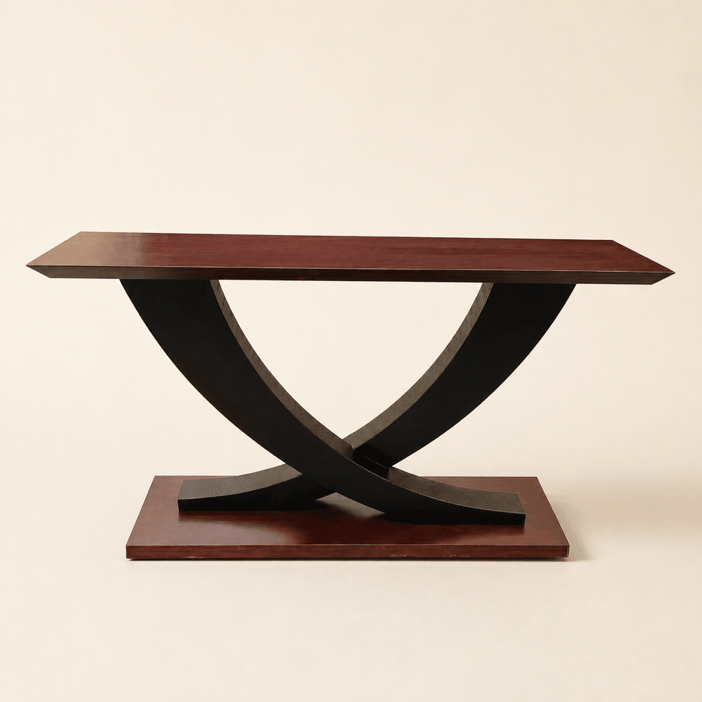 Vanta Curve Console Table in Jarrah